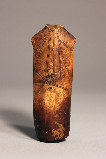OBS Anonymous, Tattooed torso, Okvik
Fossilized ivory, 5 1/2 x 2 1/4 x 1 in. (14 x 5.7 x 2.5 cm)
NOT FOR SALE.
01200-1