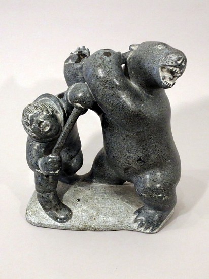 Joanassi Jack Itukalla, Hunter attacking bear with harpoon
Stone, 8 1/2 x 7 x 4 in. (21.6 x 17.8 x 10.2 cm)
01419-1