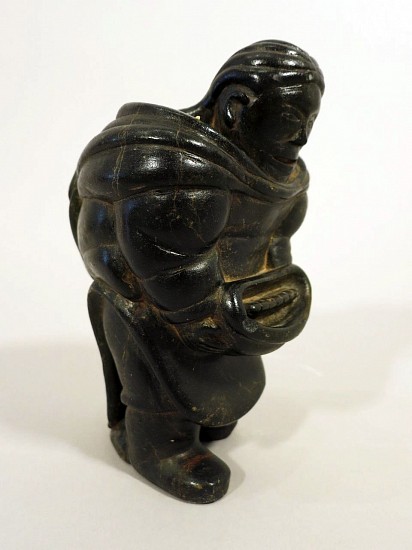 Inuit Anonymous, Woman carrying a kudluk, c. 1960
Stone, 7 x 4 x 4 in. (17.8 x 10.2 x 10.2 cm)
SOLD
00074-1