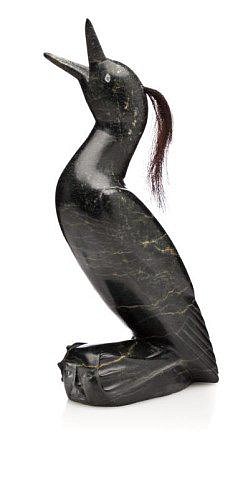 Isaacie Etidlooie, Shaman with loon spirit, 2003
Stone and human hair, 12 x 5 3/4 x 2 1/2 in. (30.5 x 14.6 x 6.3 cm)
01859-1
