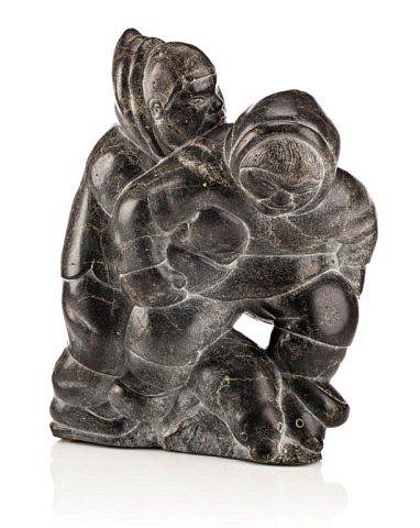 Isa Aqiattusuk Smiler, Two Hunters with Captured Seals, c. 1963-1968
Stone, 11 3/4 x 8 1/2 x 5 3/4 in. (29.8 x 21.6 x 14.6 cm)
SOLD
01622-1
Sold