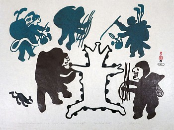 Work:&nbsp;Summer Wanderers Watch Woman Scraping Hide, 7/50, 1961/53