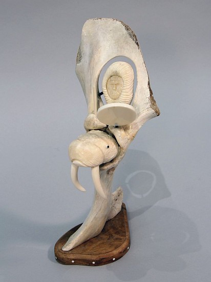 Inuit Anonymous, Drum Dancer with Walrus
Bone, ivory, baleen, 13 1/2 x 3 3/4 x 6 1/2 in. (34.3 x 9.5 x 16.5 cm)
SOLD
01925-1