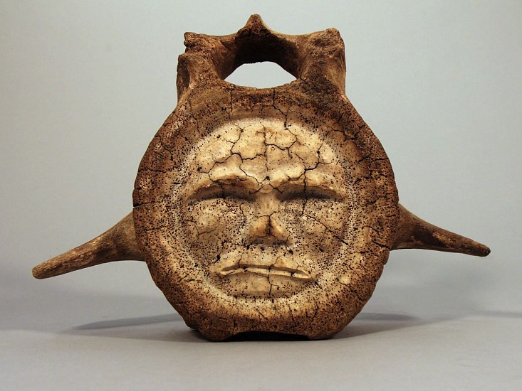 19th/20th C Alaskan Anonymous, Fossilized vertebra with faces front and back
Whalebone, 10 x 14 x 3 1/2 in. (25.4 x 35.6 x 8.9 cm)
02453-2