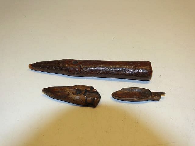 Alaskan Antiquities Anonymous, Socket piece, scoop, fragment of harpoon point
03461-1