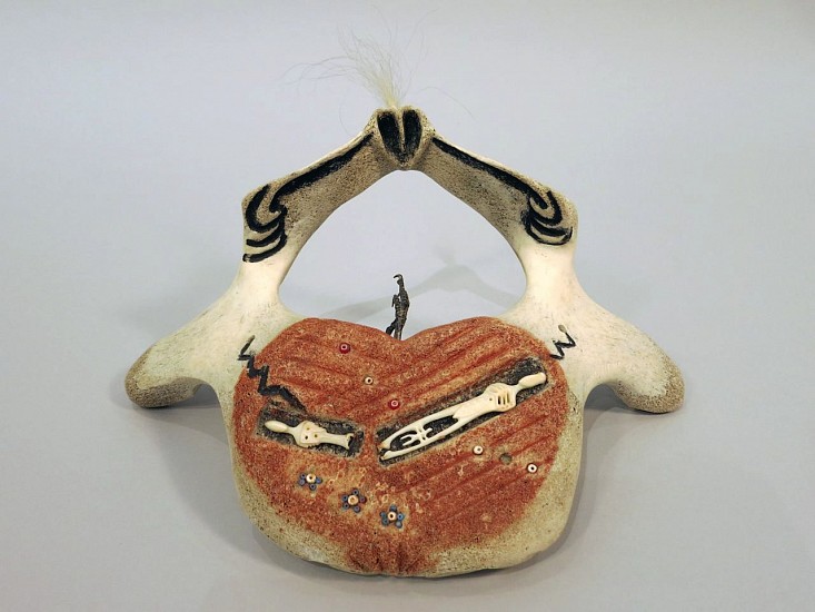 Susie Silook, Whalebone and ivory composition depicting spirit of vengeance and destruction of WTC
6 1/2 x 13 x 6 in. (16.5 x 33 x 15.2 cm)
00928-1